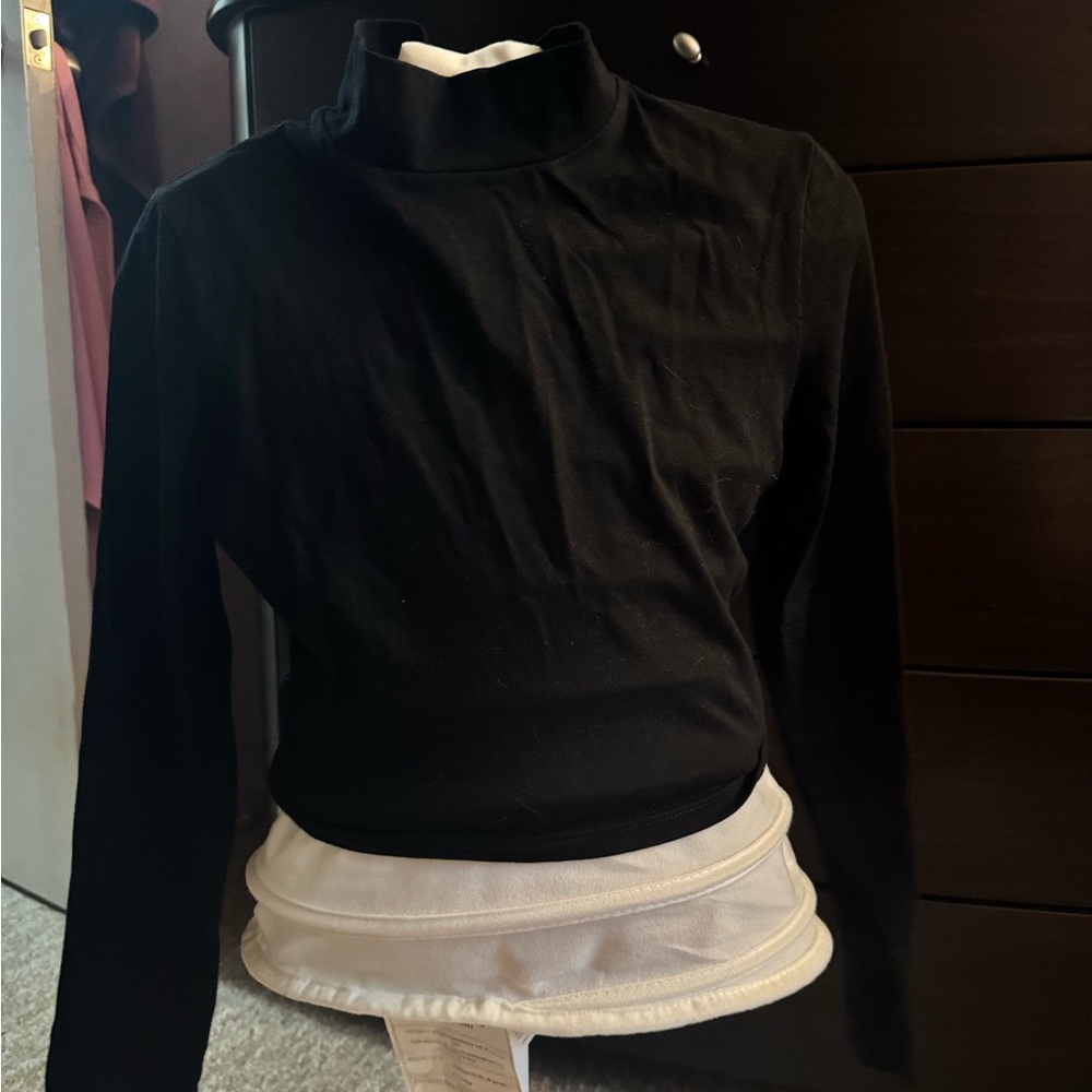 Black Strappy Back Long Sleeve